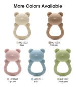 Hot Food Grade Silicone Teether Baby Rattle Toy Cartoon Animal Shape Baby Teether Sensory Toy Baby Educational Musical Toys - Image 4