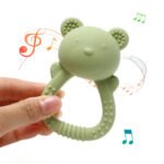 Hot Food Grade Silicone Teether Baby Rattle Toy Cartoon Animal Shape Baby Teether Sensory Toy Baby Educational Musical Toys - Image 3