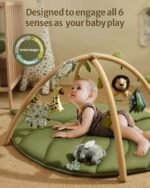 Customized Baby Play Gym Oversize Leaf Shaped Baby Play Mat w 6 Detachable Toys Tummy Time Baby Gift - Image 4